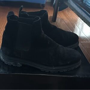 Black sued boots size 43
